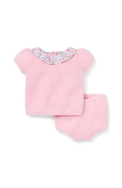 Janie And Jack Baby Floral Collar Matching Set In Pink