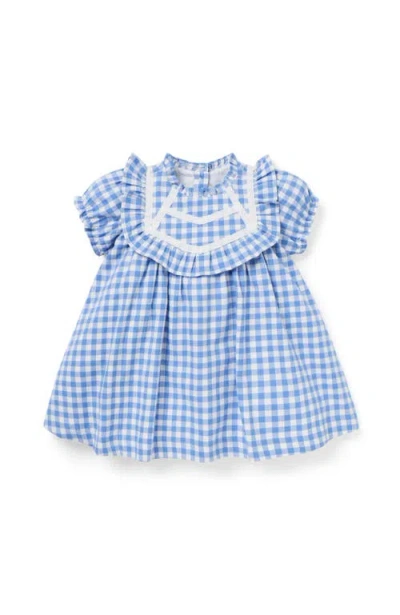Janie And Jack Baby Gingham Ruffle Dress In Blue