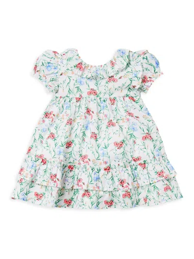 Janie And Jack Baby Girl's Floral Ruffle Dress In Neutral