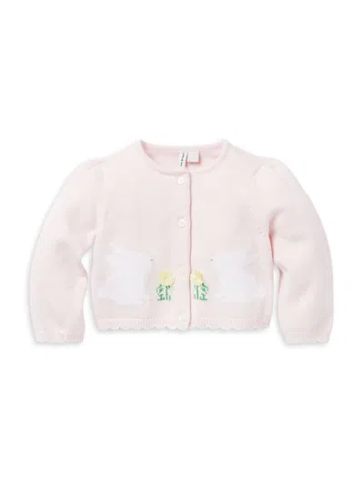 Janie And Jack Baby Girl's The Bunny Cardigan In Pink