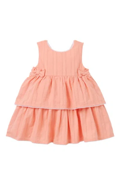 Janie And Jack Baby Girls Textured Tiered Dress In Pink