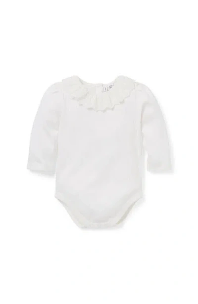 Janie And Jack Baby Pointelle Ruffle Collar Bodysuit In White