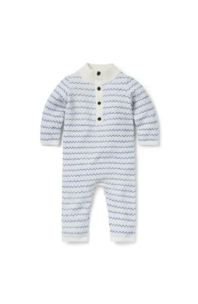 Janie And Jack Baby Striped Knit One-piece In Blue