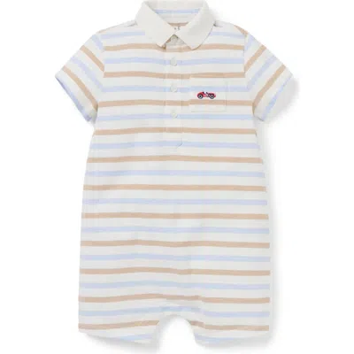 Janie And Jack Baby Striped Race Car Romper In Multi