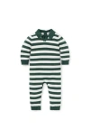 Janie And Jack Baby Striped Rugby One-piece In Green