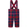 Janie And Jack Baby Tartan Suspender Pant In Red