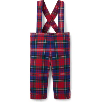 Janie And Jack Baby Tartan Suspender Pant In Red