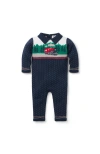 Janie And Jack Baby Train Collared One-piece In Multi