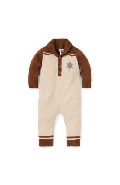 Janie And Jack Baby Western Sweater One-piece In Brown