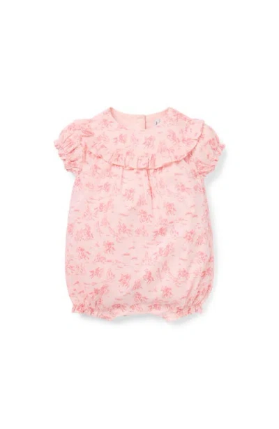 Janie And Jack Baby Western Toile Ruffle Romper In Pink
