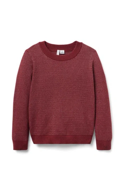 Janie And Jack Babies'  Birdseye Textured Sweater In Burgundy