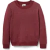 Janie And Jack Birdseye Textured Sweater In Burgundy