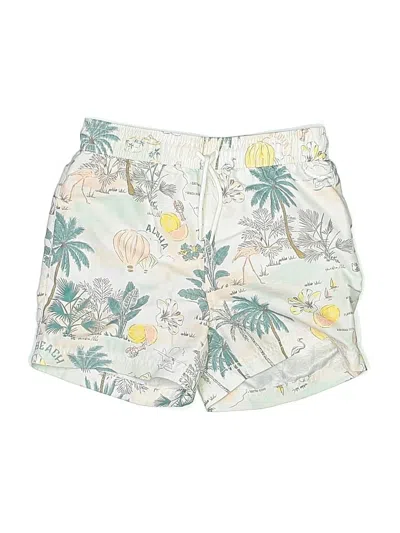 Pre-owned Janie And Jack Kids' Board Shorts In Ivory