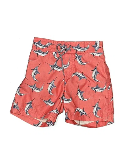 Pre-owned Janie And Jack Babies' Board Shorts In Red