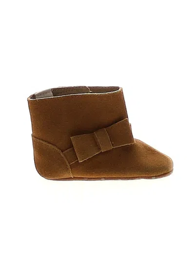 Pre-owned Janie And Jack Kids' Booties In Brown