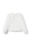 Janie And Jack Bow Collared Top In White