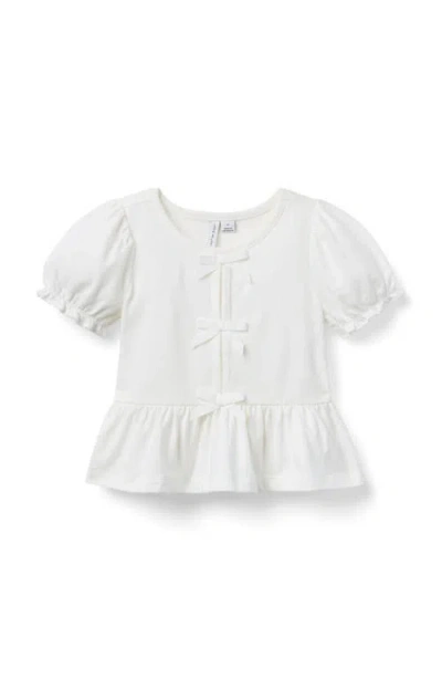 Janie And Jack Babies'  Bow Peplum Top In White