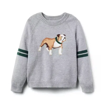 Janie And Jack Kids' Boy's Dog Intarsia Sweater In Grey In Gray
