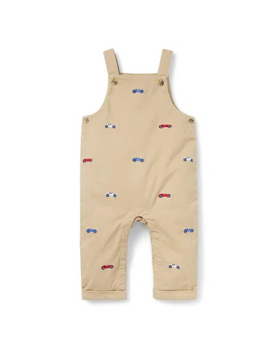 Janie And Jack Boys' Baby Striped Race Car Romper - Baby In Neutral