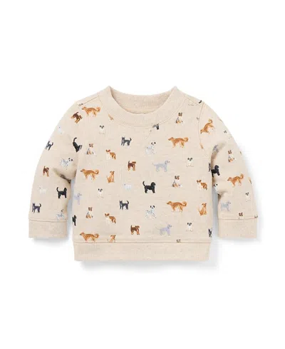 Janie And Jack Boys' Dog French Terry Sweatshirt - Baby In Neutral