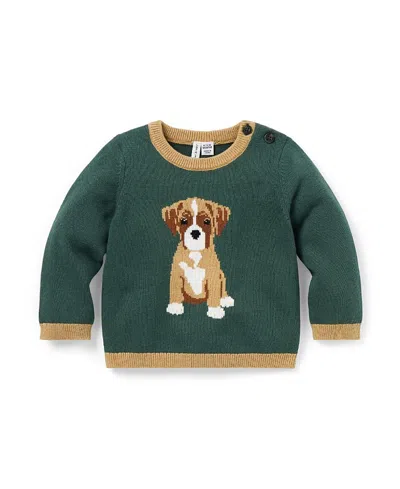 Janie And Jack Boys' Dog Sweater - Baby In Green