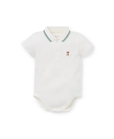 Janie And Jack Boys' Embroidered Dog Pique Polo Bodysuit - Baby In White