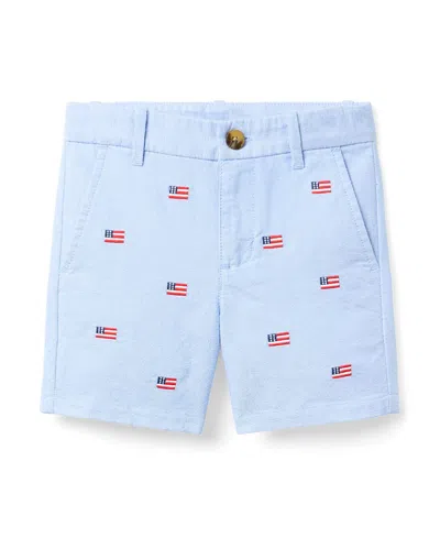 Janie And Jack Boys' Embroidered Flag Short - Baby, Little Kid, Big Kid In Blue