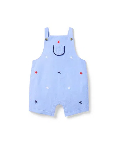 Janie And Jack Boys' Flag Embroidered Overall - Baby In Blue