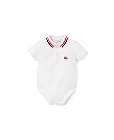 Janie And Jack Boys' Flag Icon Polo Bodysuit - Baby In White