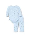 Janie And Jack Boys' Fox Wrap Matching Set - Baby In Blue