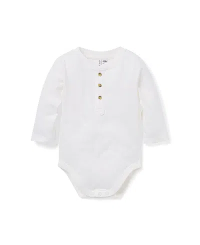 Janie And Jack Boys' Henley Bodysuit - Baby In White