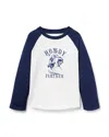 Janie And Jack Howdy Baseball Raglan Sleeve Tee In Blue