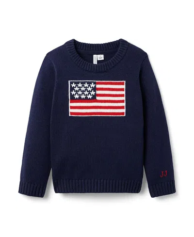 Janie And Jack Boys' Intarsia Flag Sweater - Baby, Little Kid, Big Kid In Blue