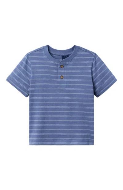 Janie And Jack Babies'  Boys Jacquard Henley Tee In Blue