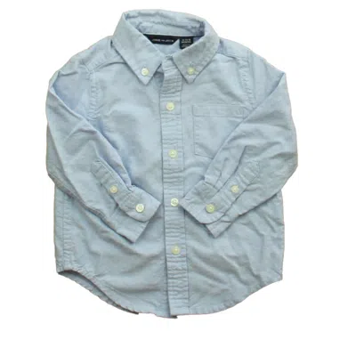 Janie And Jack Kids' Boys Light Blue Button Down Long Sleeve