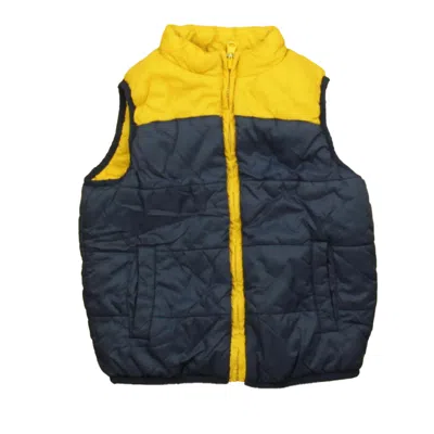 Janie And Jack Kids' Boys Navy Yellow Vest Size: 3-4t In Blue