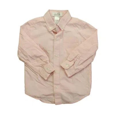 Janie And Jack Kids' Boys Pink Button Down Long Sleeve In Neutral