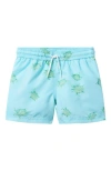 Janie And Jack Babies'  Boys Printed Swim Shorts In Blue