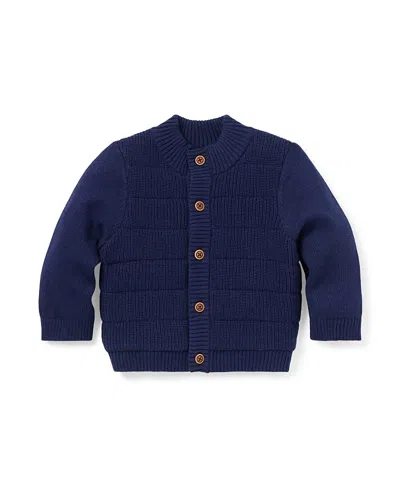 Janie And Jack Boys' Quilted Sweater Jacket - Baby In Blue