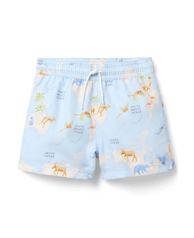 Janie And Jack Boys' Recycled Animal Map Swim Trunk - Baby, Little Kid, Big Kid