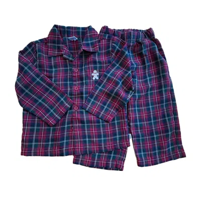 Pre-owned Janie And Jack Kids' Boys Red Navy Plaid 2-piece Pajamas In Blue