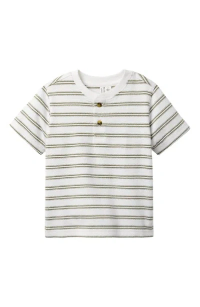 Janie And Jack Babies'  Boys Stripe Henley Tee In White