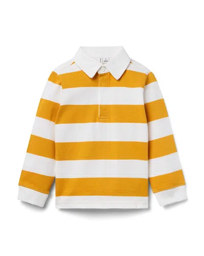 Janie And Jack Boys' Striped Rugby Shirt - Baby, Little Kid, Big Kid In Yellow