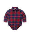 Janie And Jack Boys' Tartan Flannel Bodysuit - Baby In Red