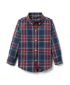 Janie And Jack Boys' Tartan Poplin Shirt - Baby, Little Kid, Big Kid In Blue