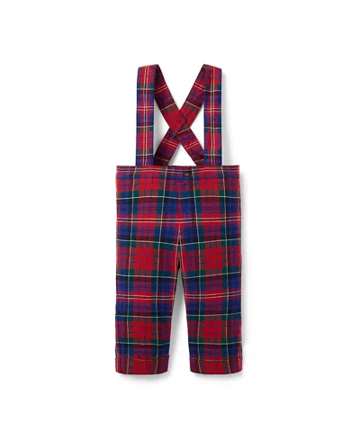 Janie And Jack Kids'  Boys' Tartan Suspender Pant - Baby In Red