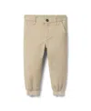 Janie And Jack The Button Twill Jogger In Brown