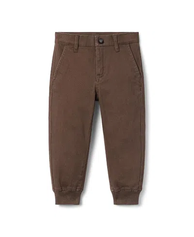 Janie And Jack Boys' The Button Twill Jogger - Baby, Little Kid, Big Kid In Brown