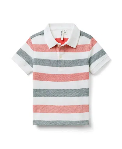 Janie And Jack Boys' The Classic Striped Pique Polo - Baby, Little Kid, Big Kid In Red