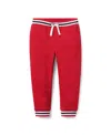 Janie And Jack The Stripe French Terry Jogger In Red